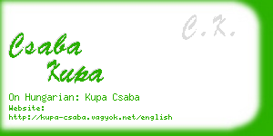 csaba kupa business card